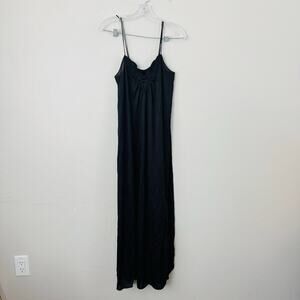 Shadowline Black V Neck Long Tank Sleep Dress Women’s Size M